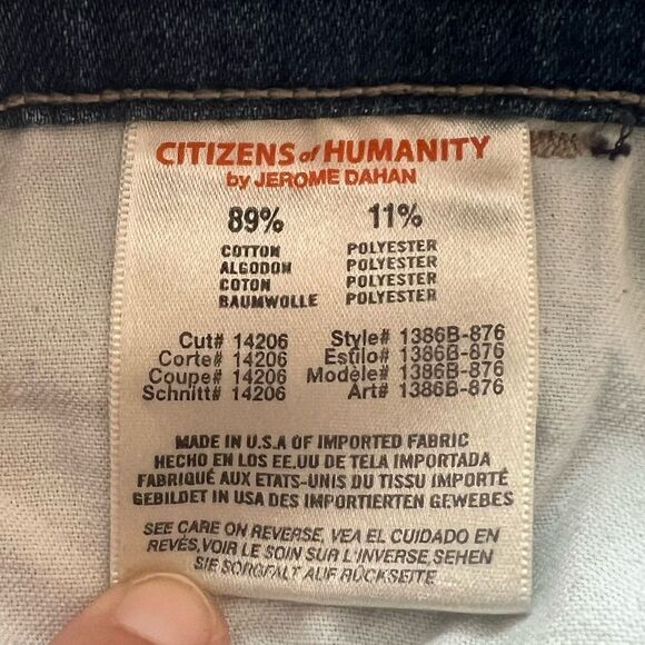 Citizens of Humanity Dani Cropped Straight Leg Jeans Size 27 Cuffed Medium Wash - Picture 10 of 11